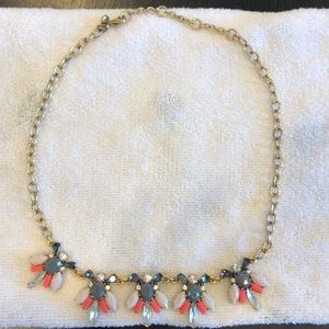 Pink, Gray and Gold statement necklace